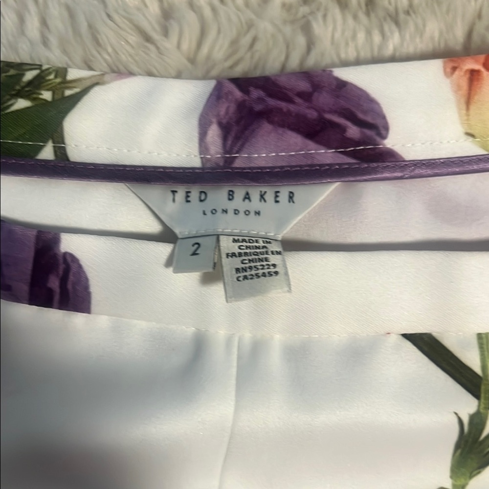 Ted Baker White Floral Straight-Leg Pants - Picture 11 of 11